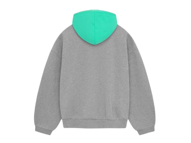 Fear of God Fear of God Essentials Nylon Fleece Hoodie Dark Heather Oatmeal-Mint Leaf - view 2