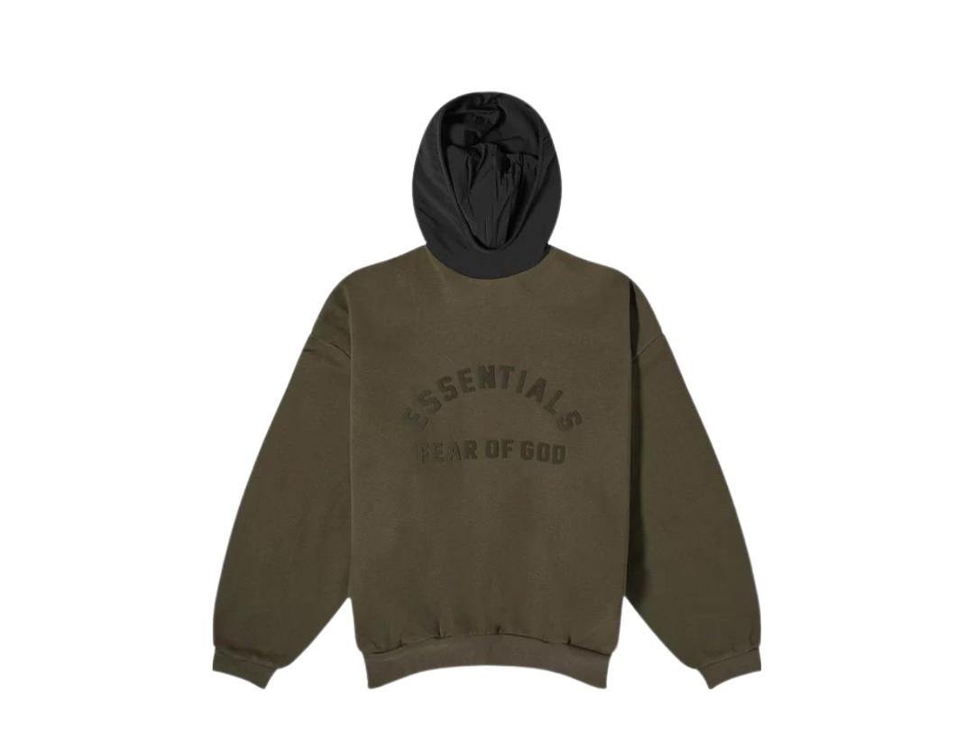 Fear of God Fear of God Essentials Nylon Fleece Hoodie 'Ink/Jet Black' (FW23)