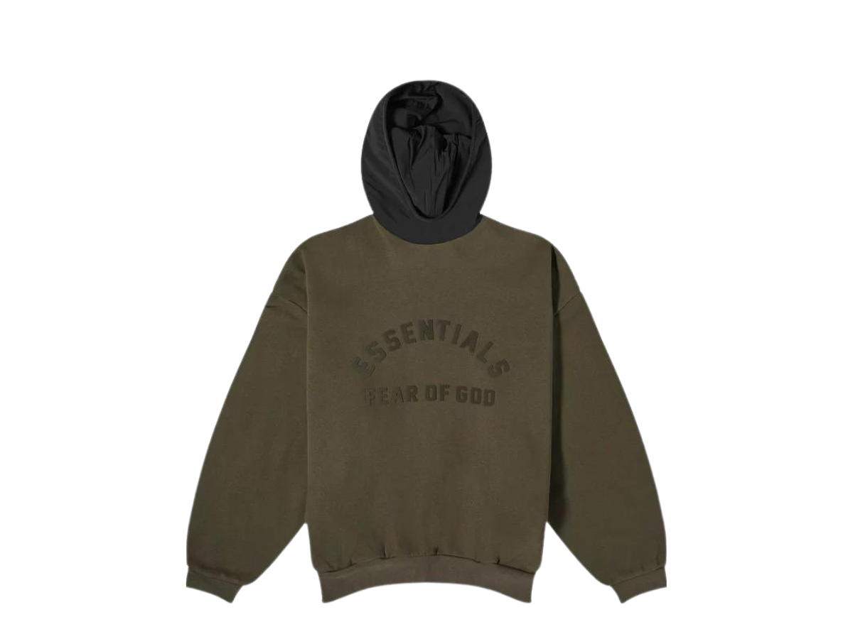 Fear of God Fear of God Essentials Nylon Fleece Hoodie 'Ink/Jet Black' (FW23)