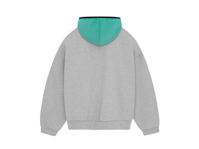 Fear of God Fear of God Essentials Nylon Fleece Hoodie Light Heather Grey-Mint Leaf (SP24) - view 2