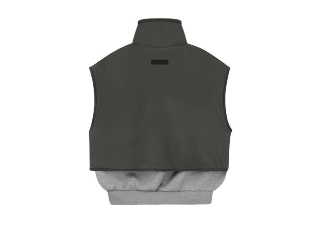 Fear of God Fear of God Essentials Nylon Fleece Mockneck Vest Dark Heather Oatmeal-Ink (SP24) - view 2