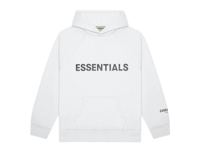 Fear of God Fear of God Essentials Pullover Hoodie Applique Logo White (SS20) - view 1