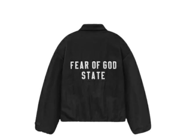 Fear of God Fear of God Essentials Textured Nylon Trucker Jacket Black (FW24) - view 1