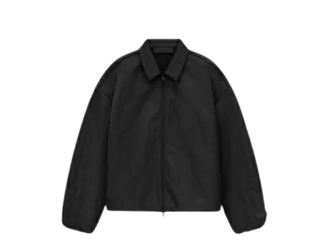 Fear of God Fear of God Essentials Textured Nylon Trucker Jacket Black (FW24) - view 2