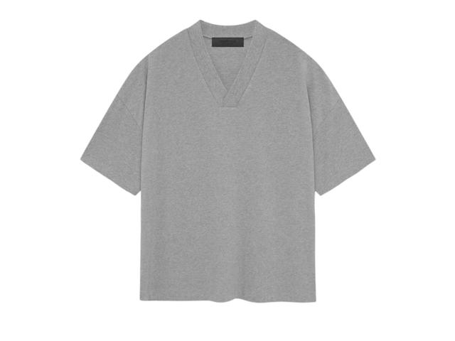 Fear of God Fear of God Essentials V-Neck T-Shirt Dark Heather Oatmeal (SP24) - view 2