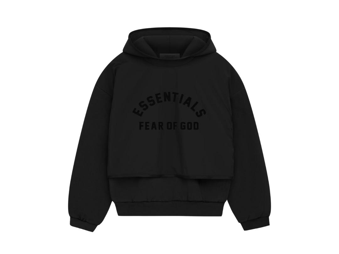 Fear of God Fear of God Essentials Nylon Fleece Hooded Sweater Jet Black/Jet Black (SP24)