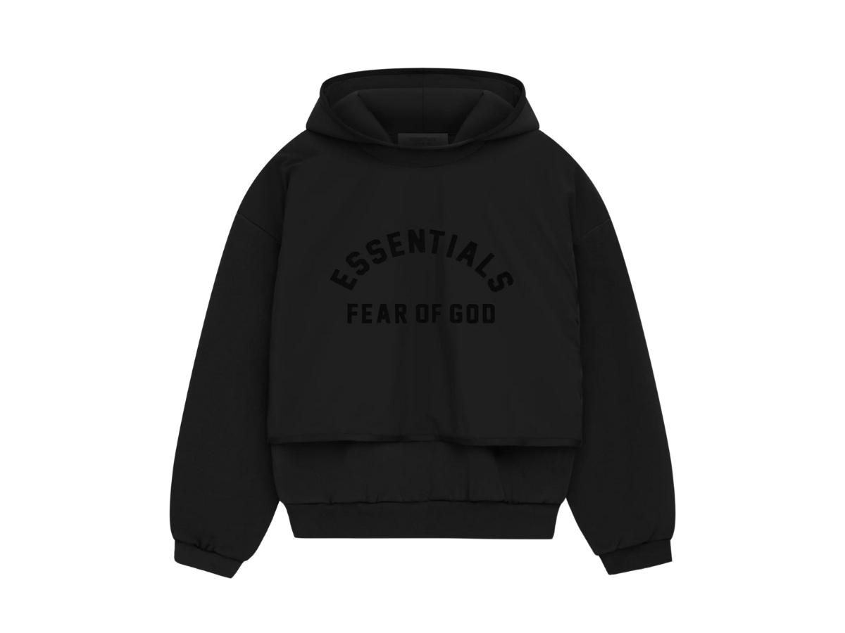 Fear of God Fear of God Essentials Nylon Fleece Hooded Sweater Jet Black/Jet Black (SP24)