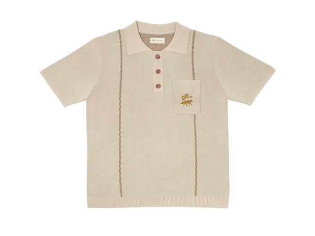 Fearlessness Fearlessness Golf Club Knit Polo Shirt Beige - view 1