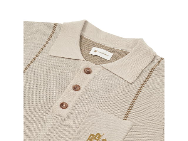 Fearlessness Fearlessness Golf Club Knit Polo Shirt Beige - view 3