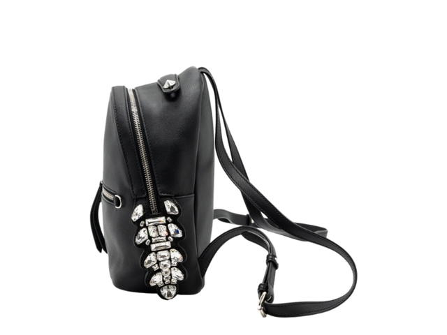 Fendi Fendi By The Way Backpack Leather Crystal Black - view 3