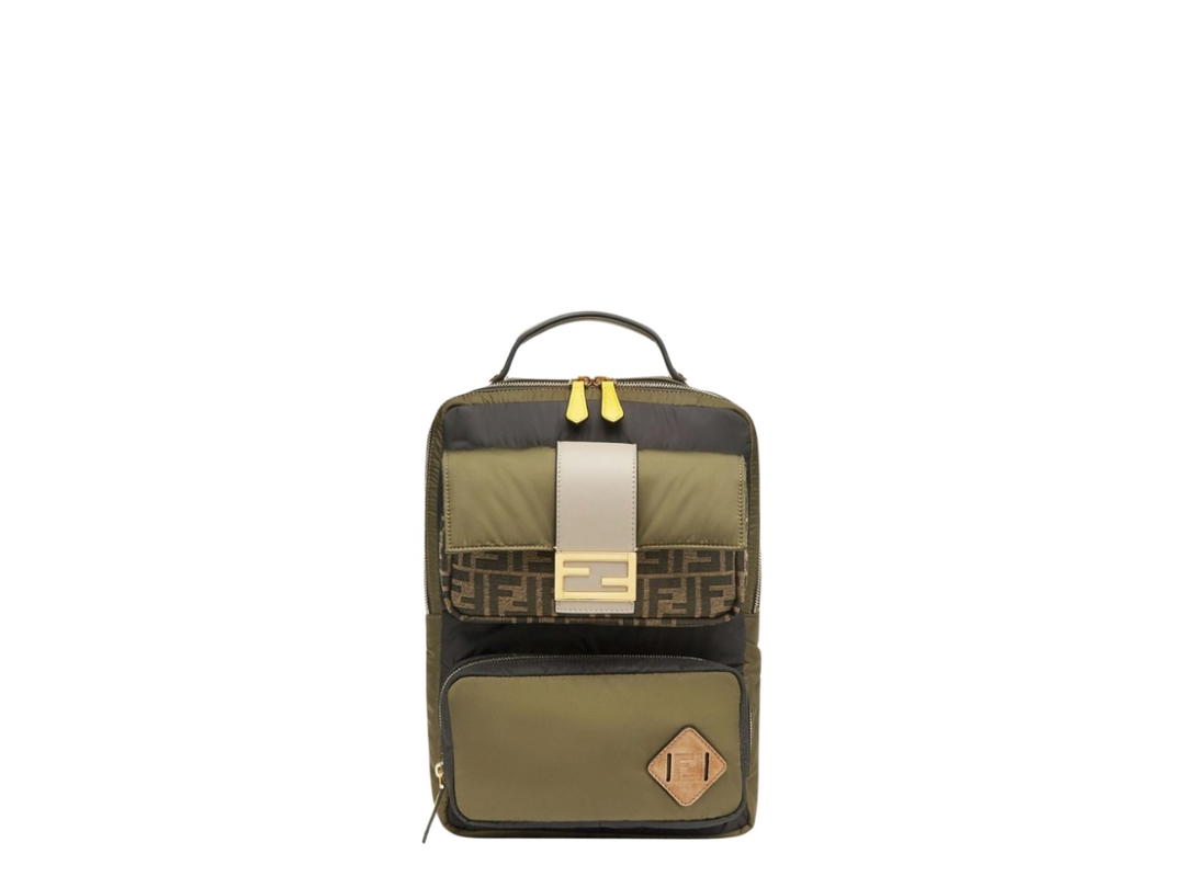 Fendi Fendi FF Motif Backpack Military Green
