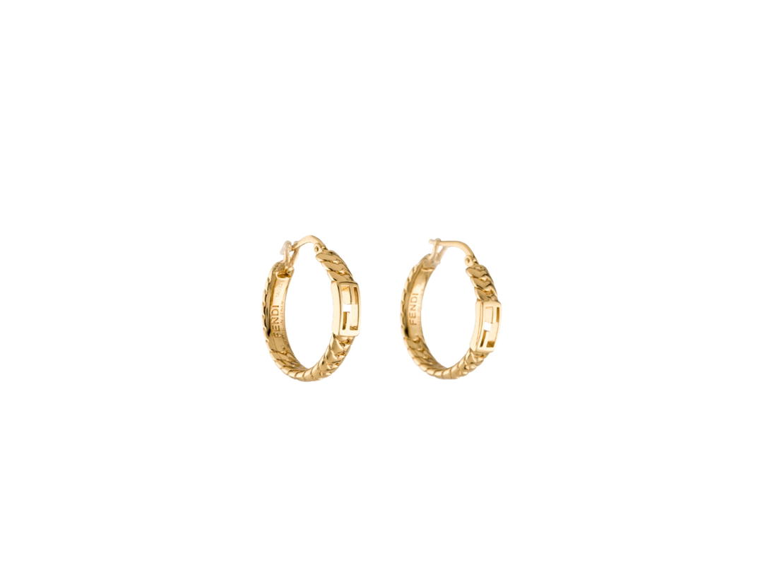 Fendi Fendi Baguette Hoop Earrings Gold