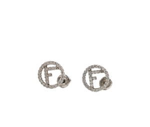 Buy Fendi F Logo Earrings Silver at Sasom – Authentic and Ready to Ship