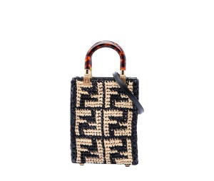 Buy Fendi Mini Zucca Raffia Sunshine Shopper Tote Black at Sasom – Authentic and Ready to Ship