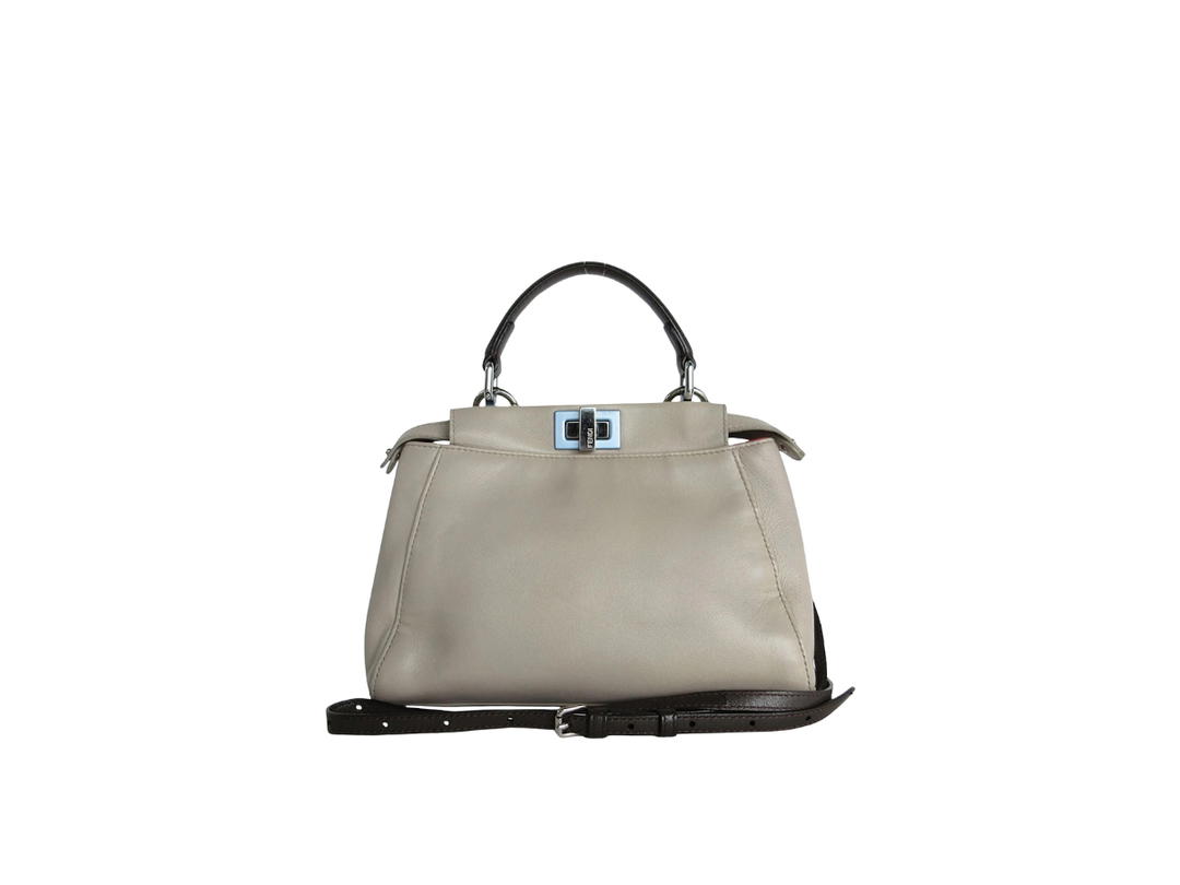 Fendi Fendi Peekaboo Fendi Handbag Shoulder Bag Grey Khaki
