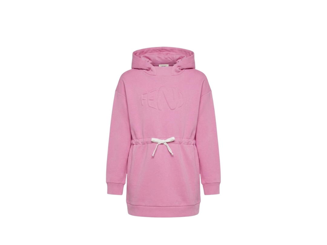 Fendi Fendi Debossed-logo Drawstring Hoodie Pink