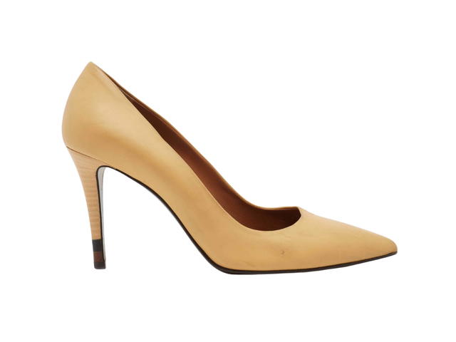 Fendi Fendi Leather Pointed Toe Pumps Yellow (Woman's) - view 1