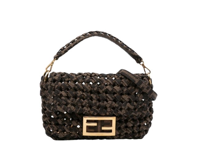Fendi Fendi Baguette Satchel Canvas Zucca Black Brown - view 1