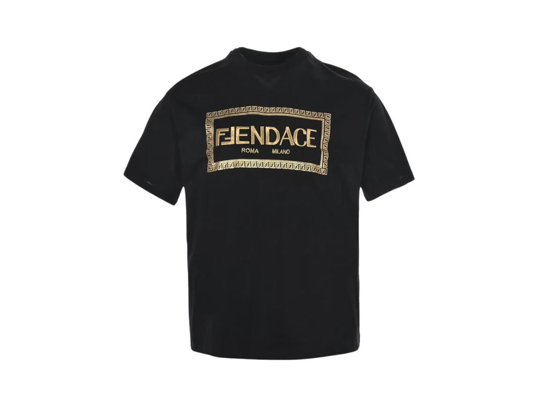Fendi Fendi Logo Mens T-shirt x Versace Black