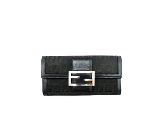 Fendi Fendi Zucca Brown Leather Long Continental Wallet - view 1