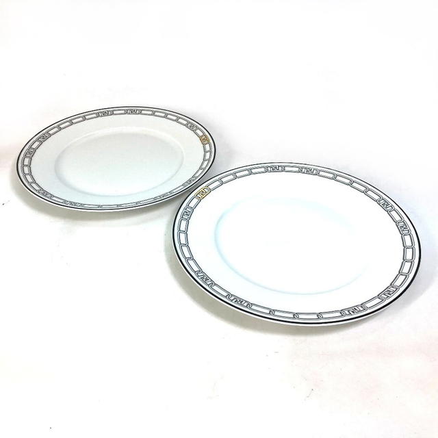 Fendi FENDI 7AC045 White Porcelain Tableware Interior Orlock plate 2 piece set Unused - view 1