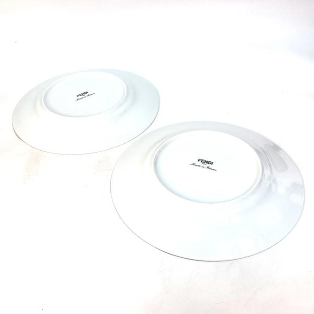Fendi FENDI 7AC045 White Porcelain Tableware Interior Orlock plate 2 piece set Unused - view 2