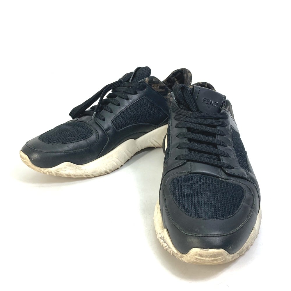 Fendi FENDI 7E1304 Dadd sneakers Zucca mesh Shoelace sneakers Leather Brown/Black