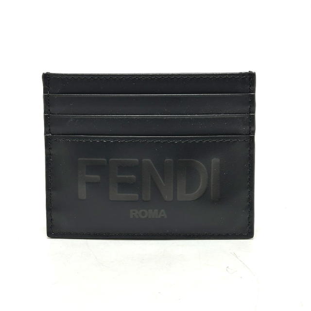 Fendi FENDI 7M0164 logo Business Card Holder Pass Case Card Case Leather Black Unused - view 2