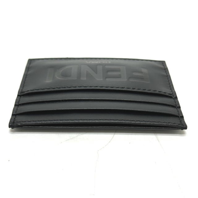 Fendi FENDI 7M0164 logo Business Card Holder Pass Case Card Case Leather Black Unused - view 5