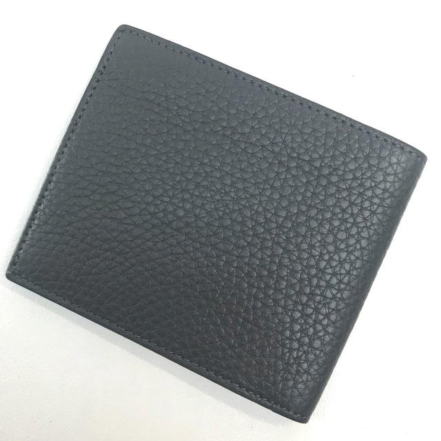 Fendi FENDI 7M0169 A4NR FF Logo Stamp Compact Bifold Wallet Calf Leather Gray - view 4
