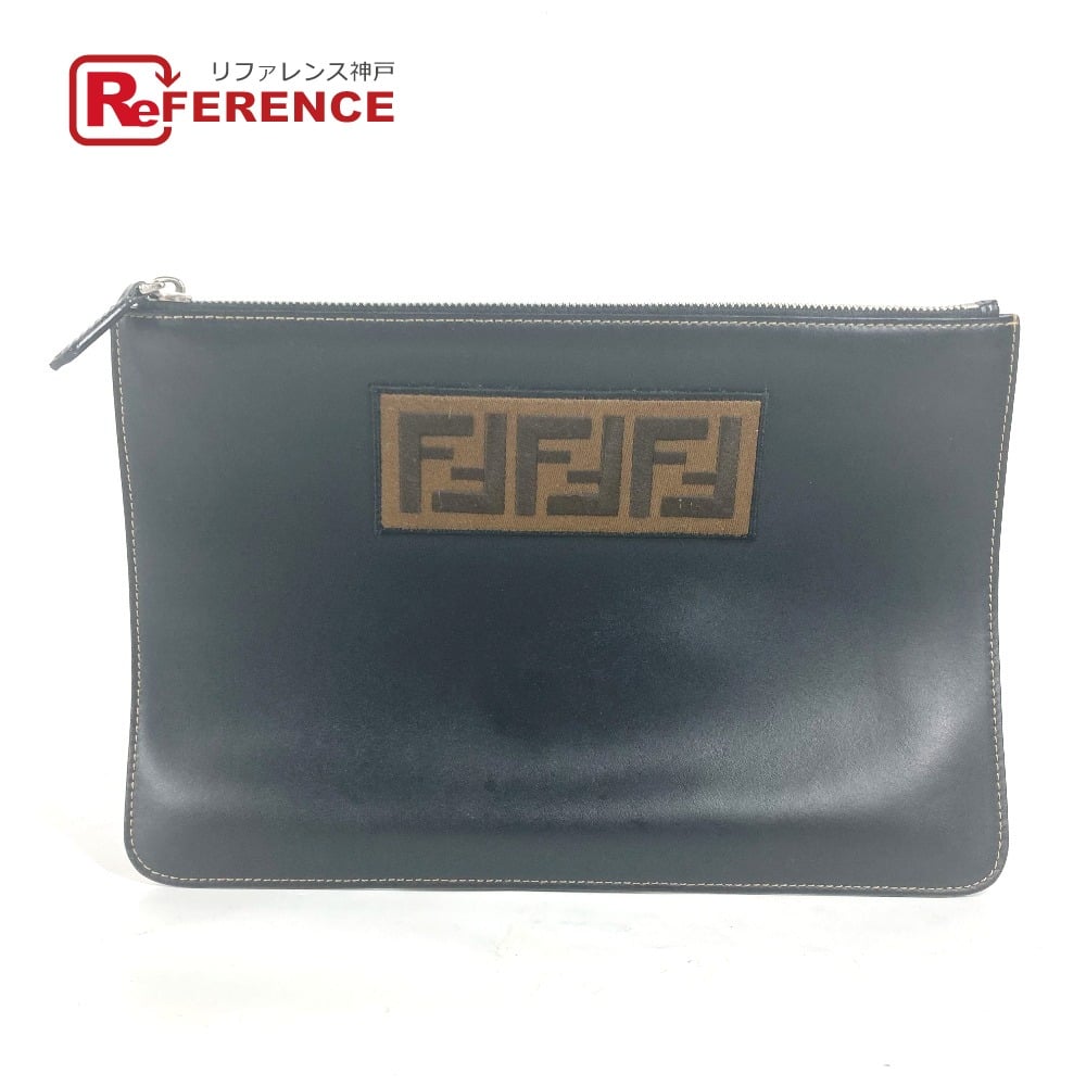 Fendi FENDI 7N0078 Pouch Zucca logo Bag Clutch bag Leather Black/Brown