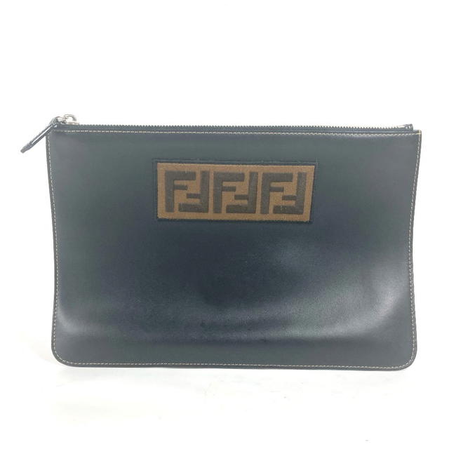 Fendi FENDI 7N0078 Pouch Zucca logo Bag Clutch bag Leather Black/Brown - view 2