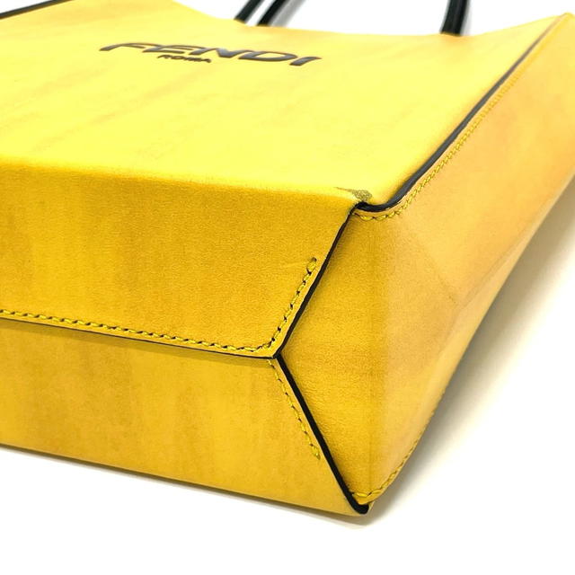 Fendi FENDI 7VA512 Logo 2WAY Small Shopping bag Shoulder Bag Calf Leather Yellow - view 5
