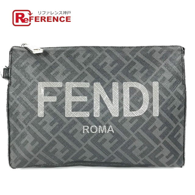 Fendi FENDI 7VA564 Logo Zucca pouch bag Clutch bag Leather/PVC Black/gray - view 1