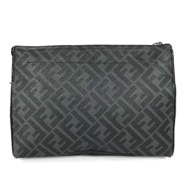 Fendi FENDI 7VA564 Logo Zucca pouch bag Clutch bag Leather/PVC Black/gray - view 3