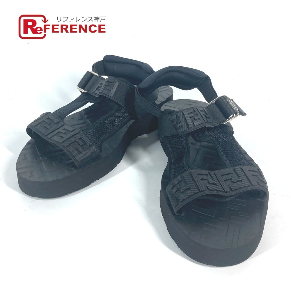 Fendi FENDI 7X1377 belt strap Zucca Shoes shoes Sandals rubber Black Unused