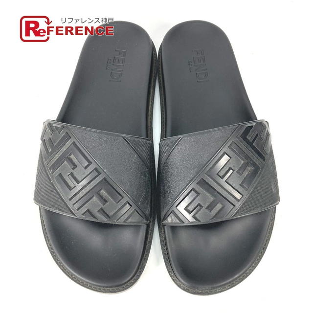 Fendi FENDI 7X1377 pool sandals shower sandals logo flats Sandals rubber Black - view 1