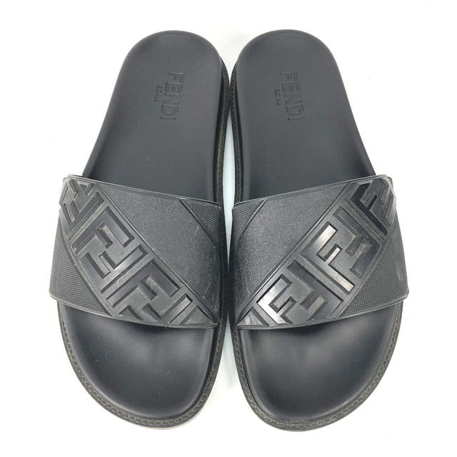 Fendi FENDI 7X1377 pool sandals shower sandals logo flats Sandals rubber Black - view 2