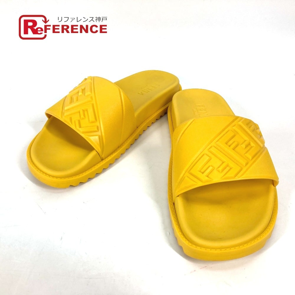 Fendi FENDI 7X1377 shoes logo Shoes Shower Sandals Pool Sandals rubber yellow