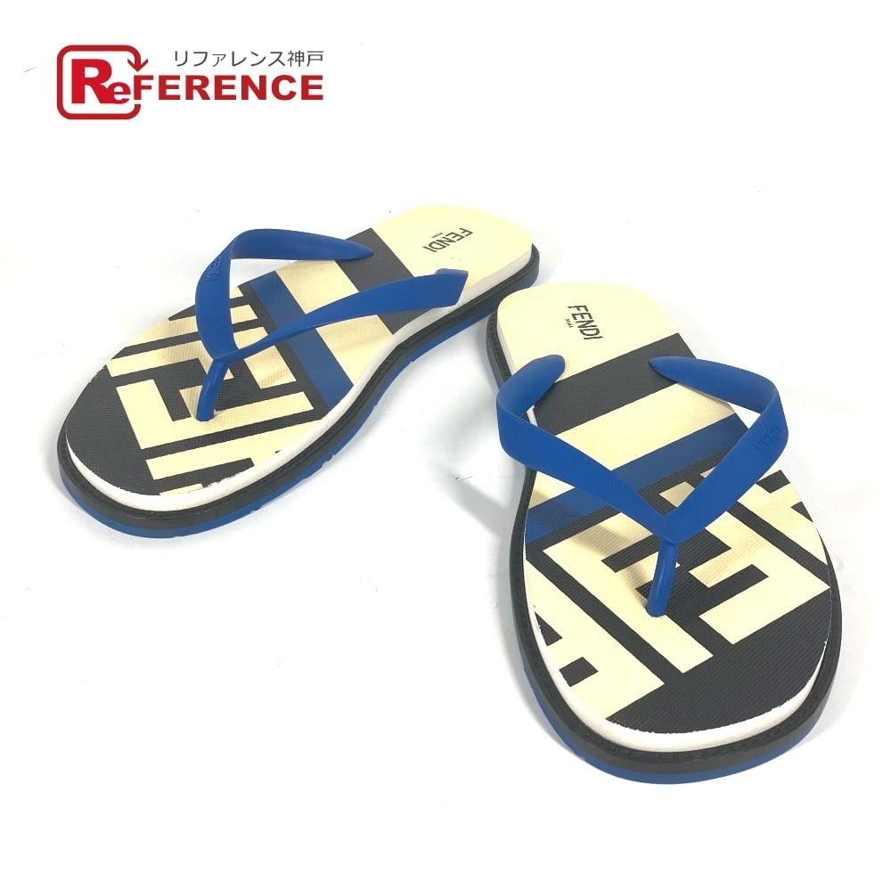 Fendi FENDI 7Y1360 Shoes shoes logo Beach sandal Sandals rubber blue/White x Black