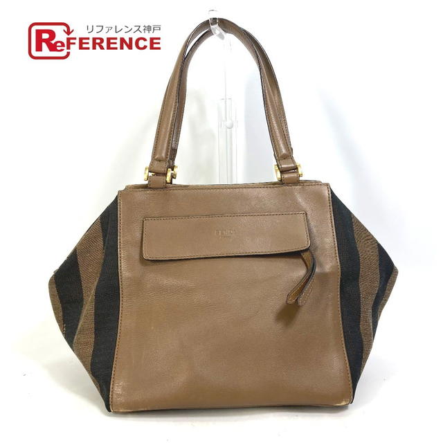 Fendi FENDI 8BN251 Pecan Shoulder Bag Hand Bag Leather/Canvas / suede Brown/Black - view 1