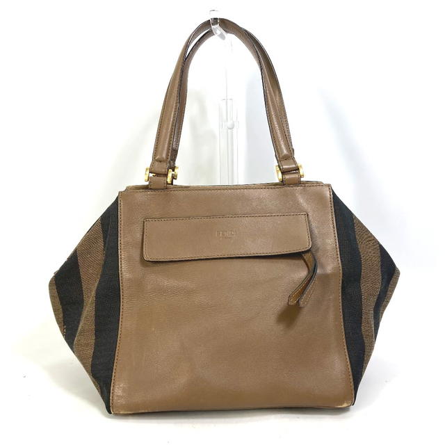 Fendi FENDI 8BN251 Pecan Shoulder Bag Hand Bag Leather/Canvas / suede Brown/Black - view 2