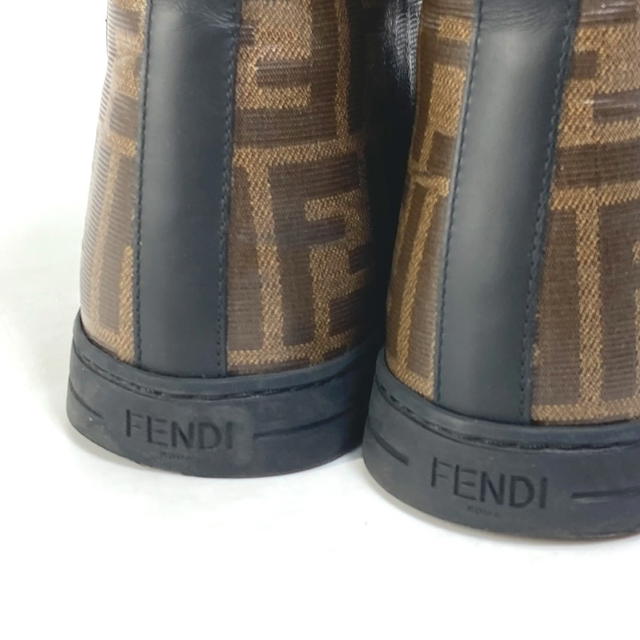 Fendi FENDI 8E6594 Zucca High-Cut Logo lace shoes sneakers Canvas Brown/Black - view 4