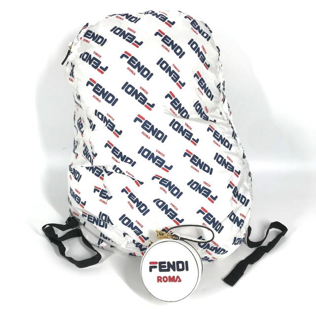 Fendi FENDI backpack bag FILA collaboration With porch Backpack Nylon White/Navy x Red - view 2