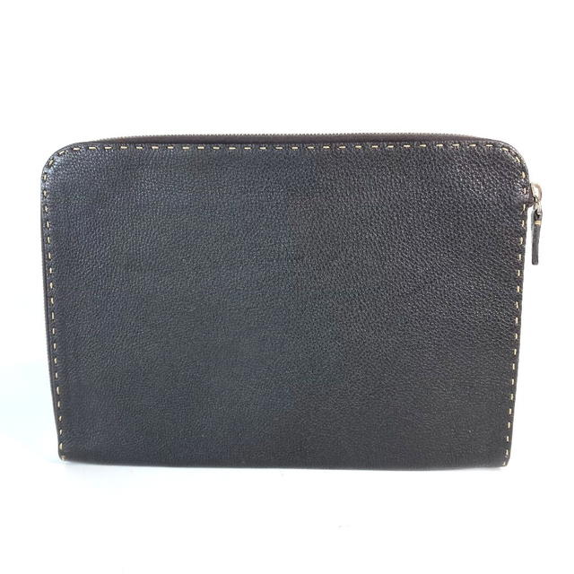 Fendi FENDI bag pouch Selleria L-shaped fastener Clutch bag Leather Dark brown - view 2