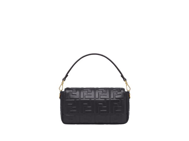 Fendi Fendi Baguette Bag In Soft Nappa Leather With Gold-Finish Metalware Black - view 2