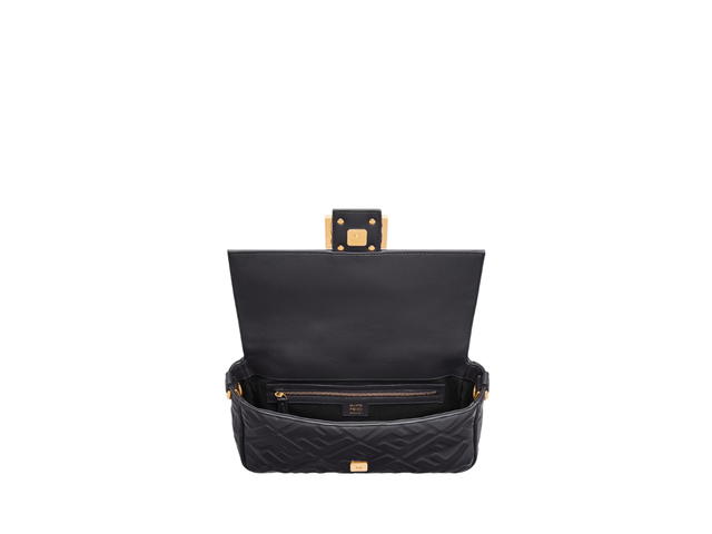 Fendi Fendi Baguette Bag In Soft Nappa Leather With Gold-Finish Metalware Black - view 3