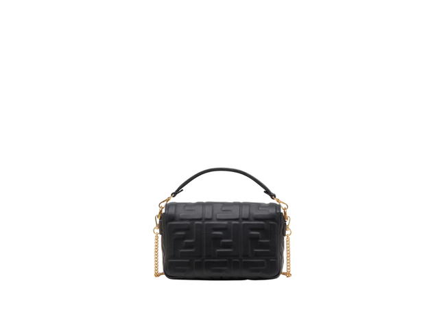 Fendi Fendi Baguette Mini In Black Soft Nappa Leather With Gold-Finish Metalware - view 3