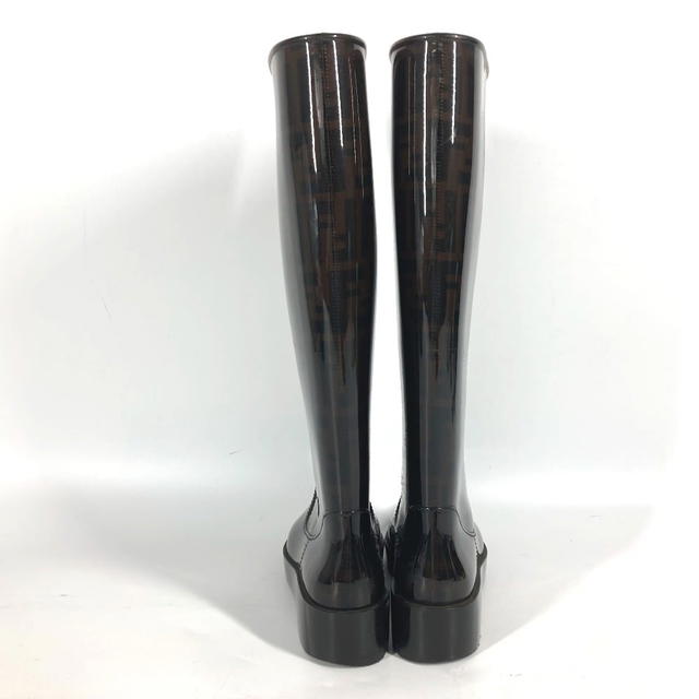 Fendi FENDI Boots Shoes Long Boots Zucca rain boots Rain shoes rubber Brown - view 4