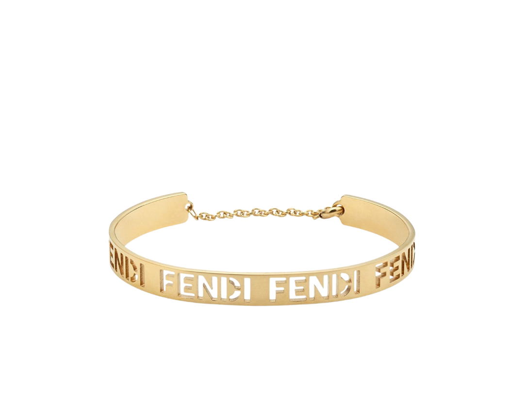 Fendi Fendi Bracelet In Gold-colored With Cut-out Lettering